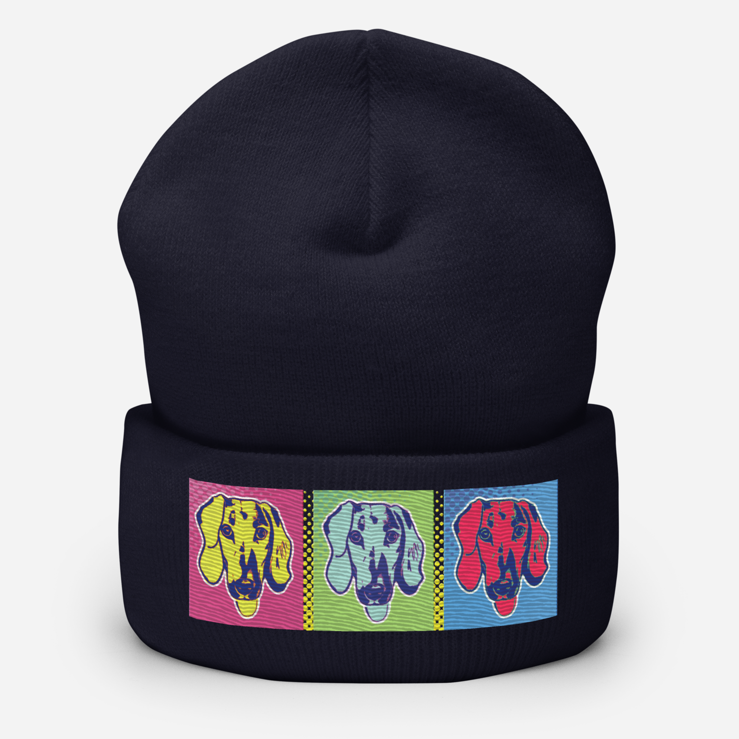 Cuffed Beanie - Dachshund Retro Pop Art