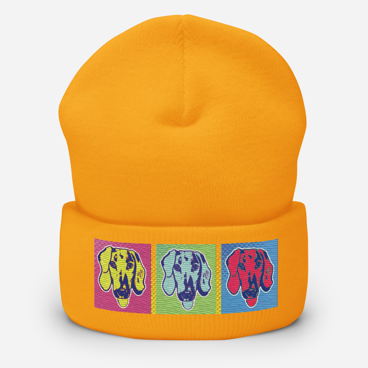 Cuffed Beanie - Dachshund Retro Pop Art