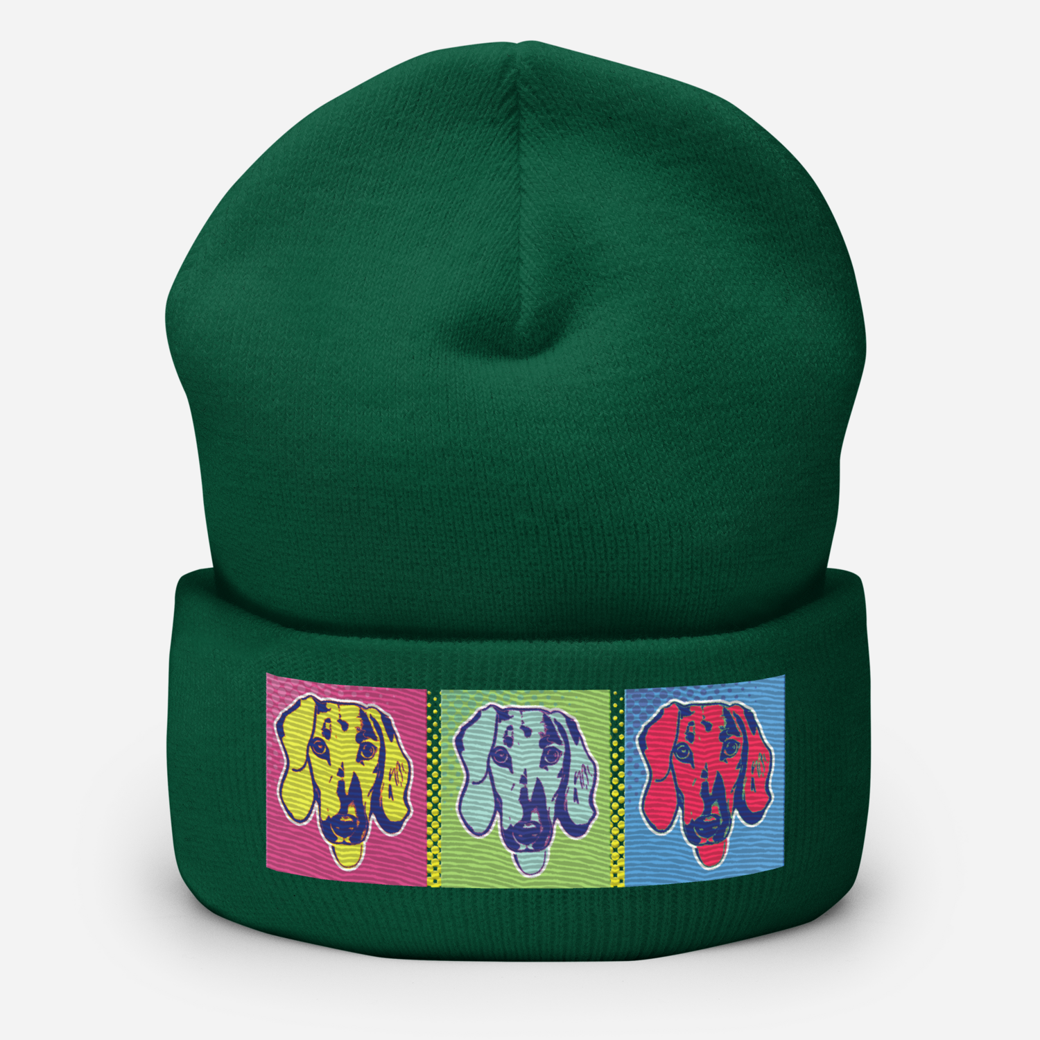 Cuffed Beanie - Dachshund Retro Pop Art