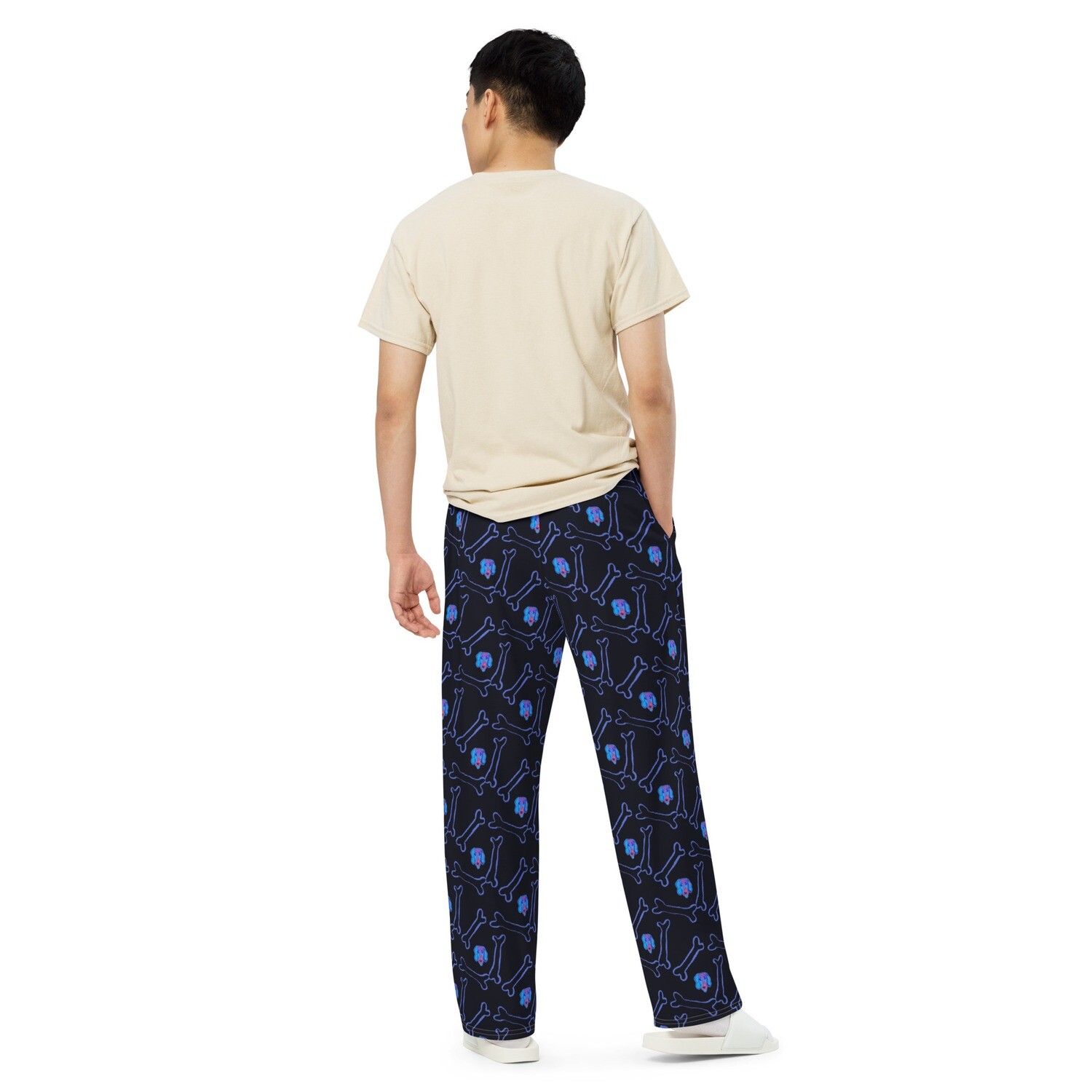 Unisex wide-leg pants - Dachshund Licks &amp; Kisses
