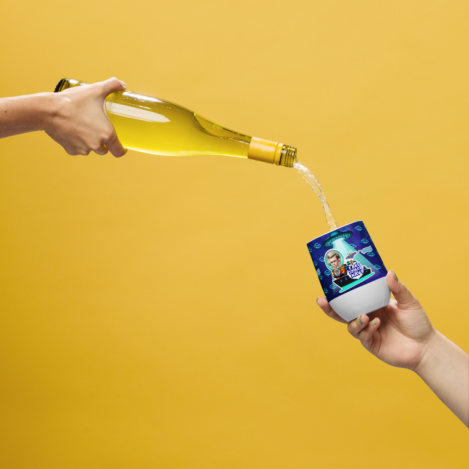 Wine tumbler - Scientology: Fake Space Navy - Freewinds