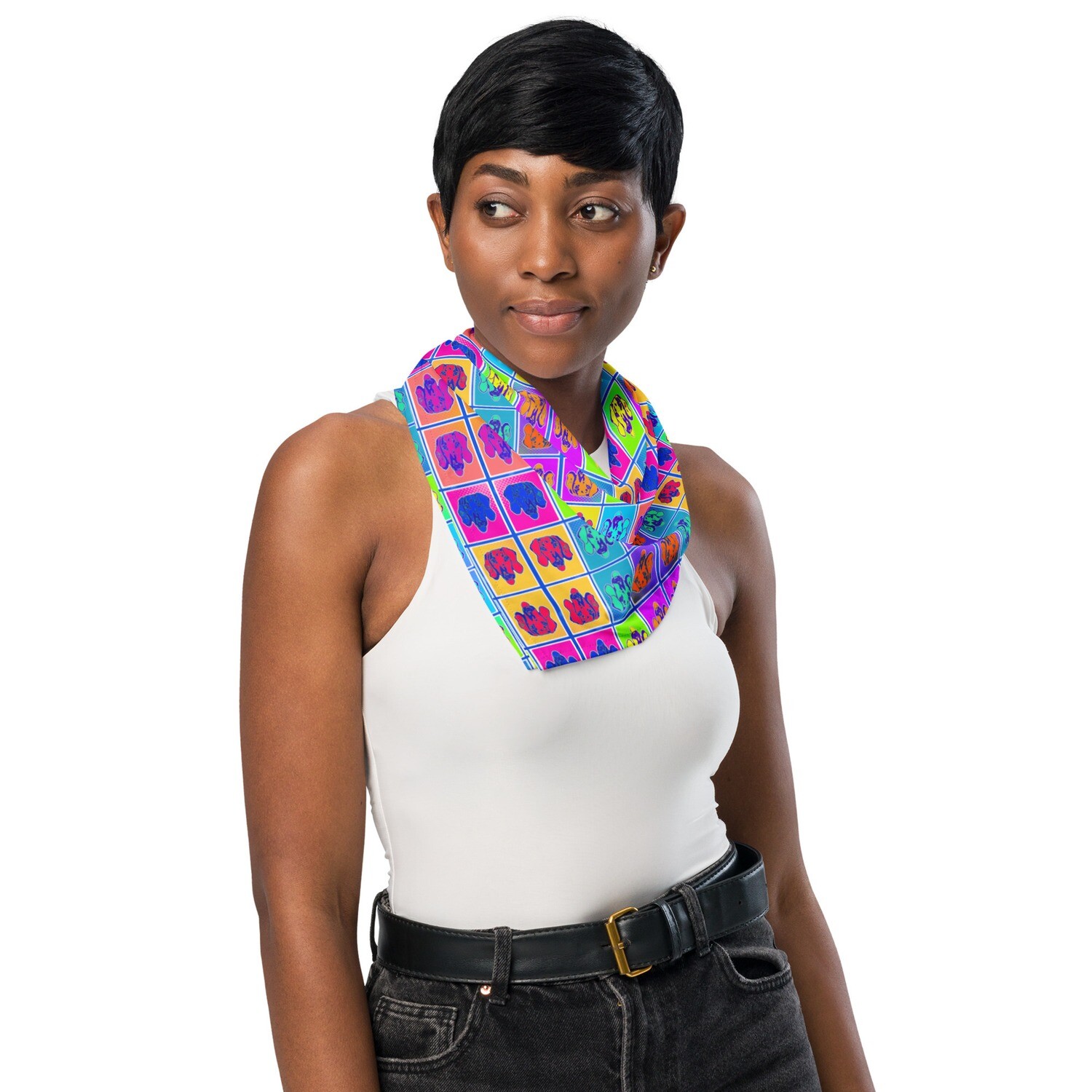 Scarf | Bandana - Dachshund - Retro Pop Art