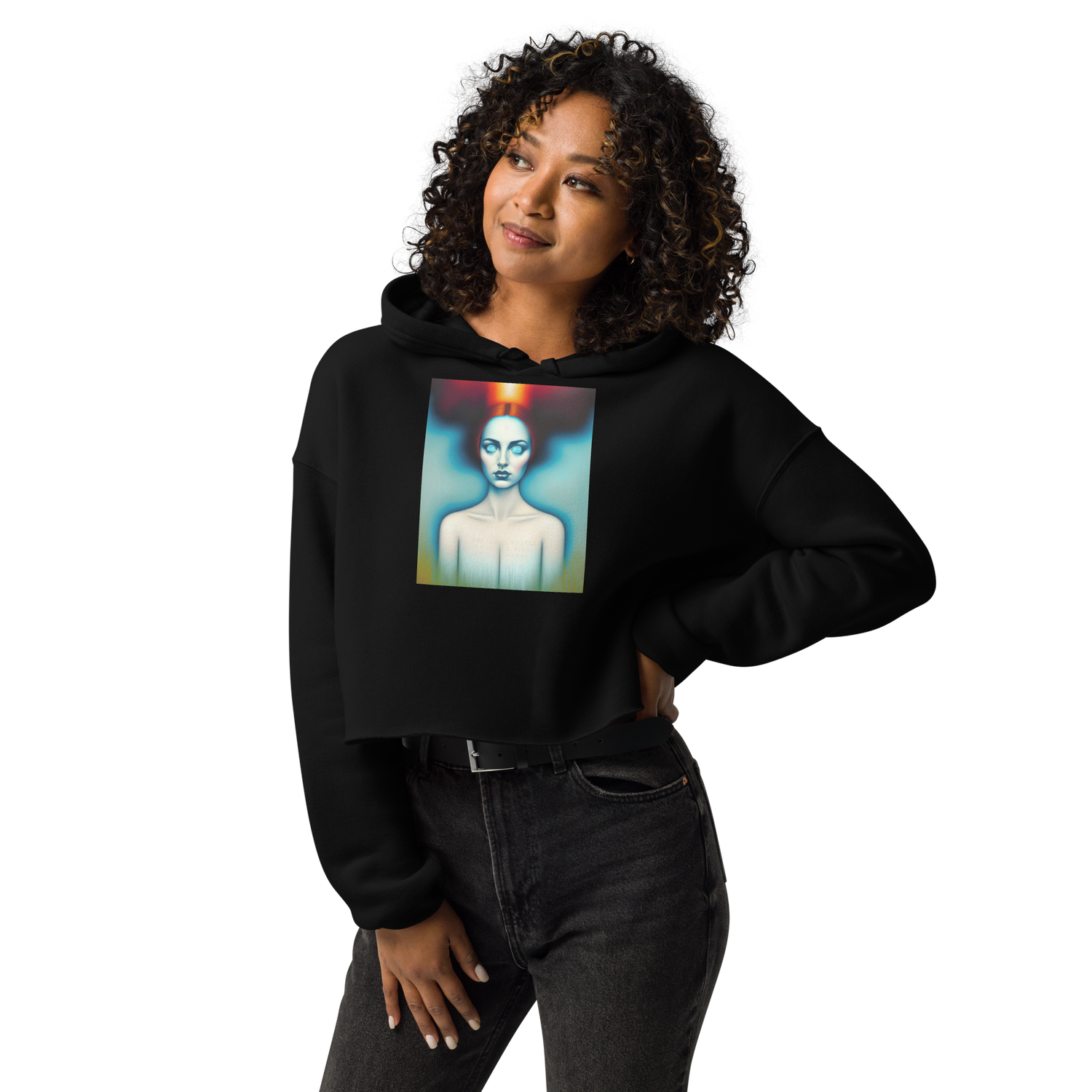 Crop Hoodie - Wasted Time Artwork Apparel
