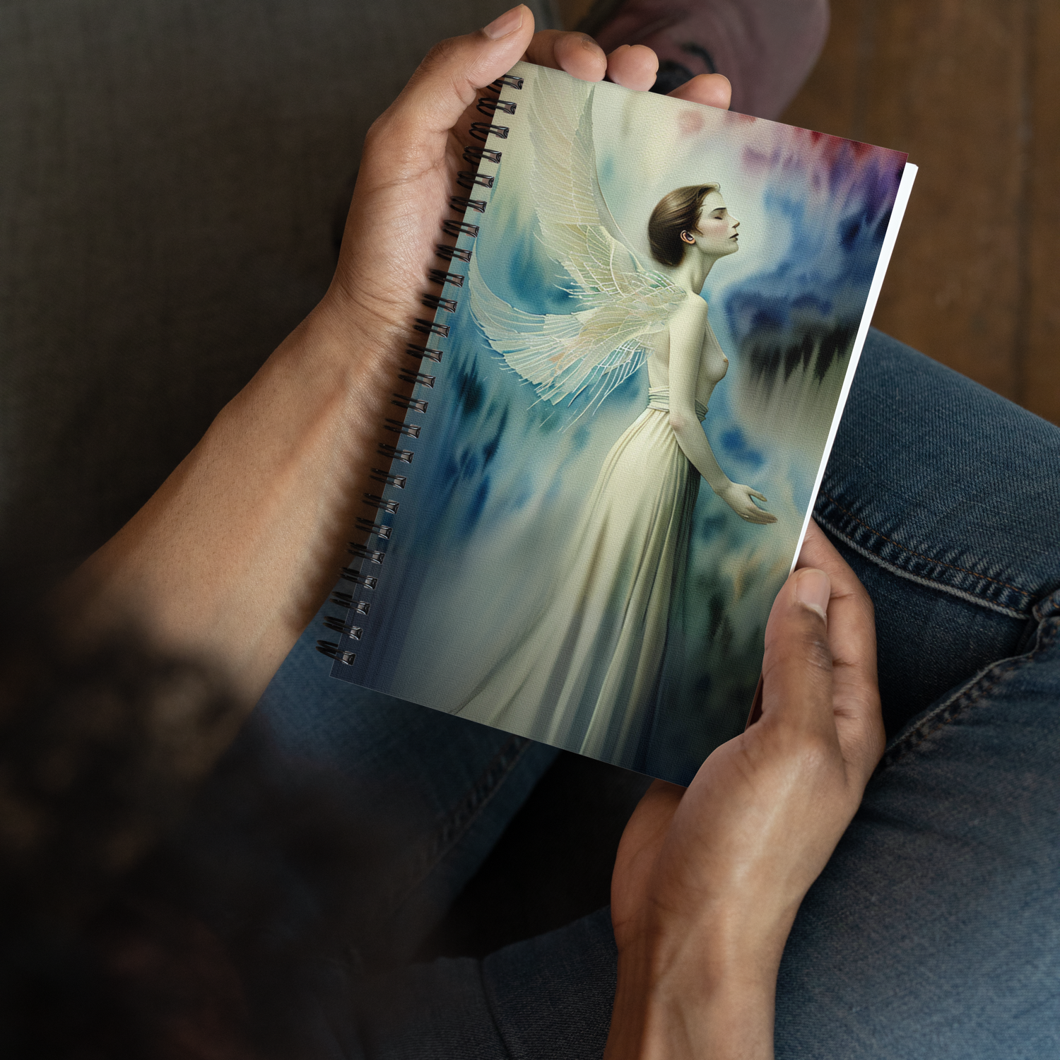 Spiral notebook - Brushstrokes of Resilience - Angelic Glow