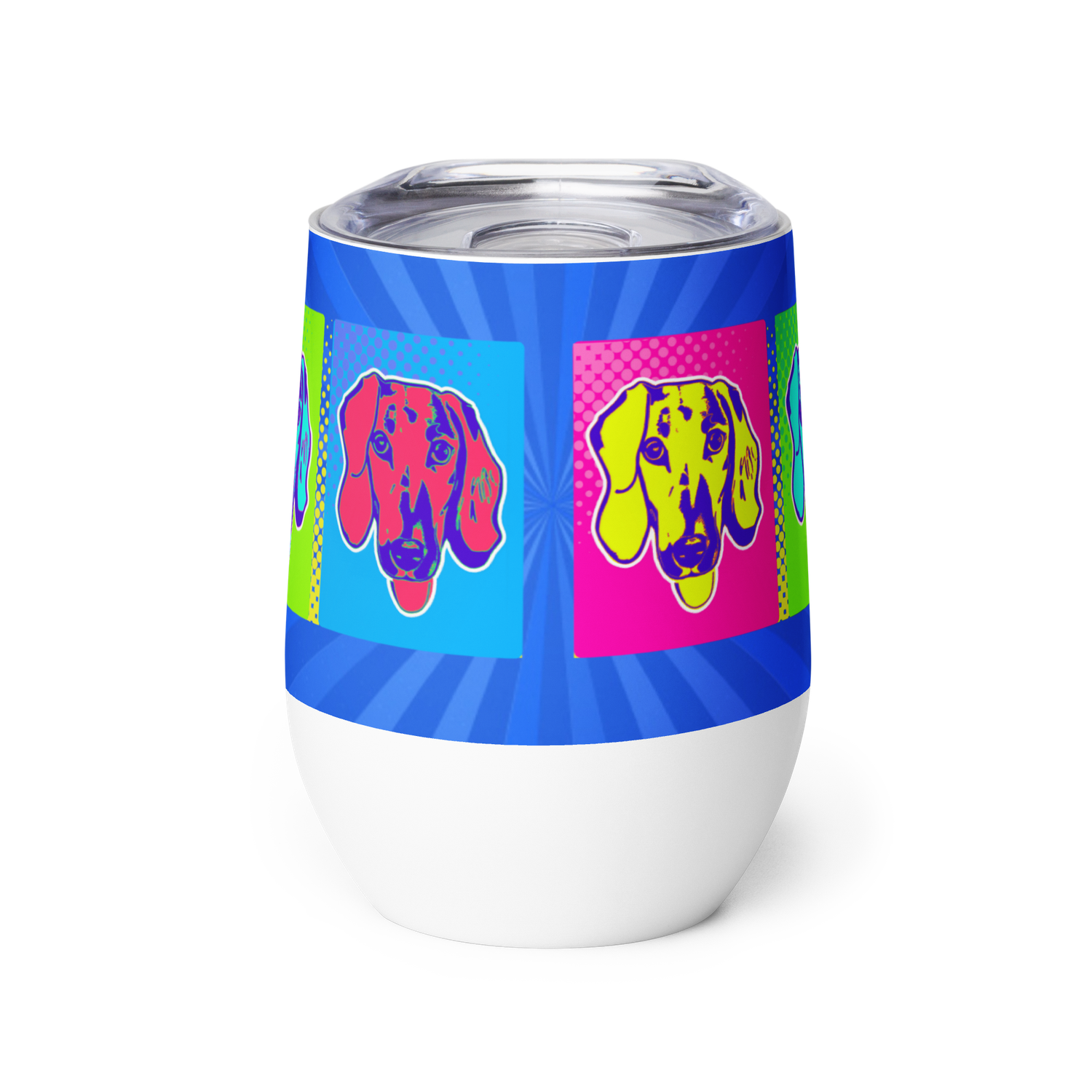Wine tumbler - Dachshund Retro Pop Art