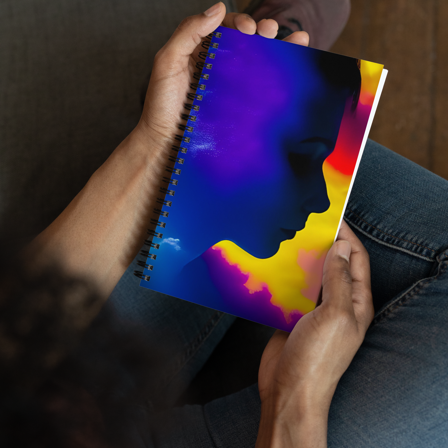 Spiral notebook - Brushstrokes of Resilience - Head In The Clouds