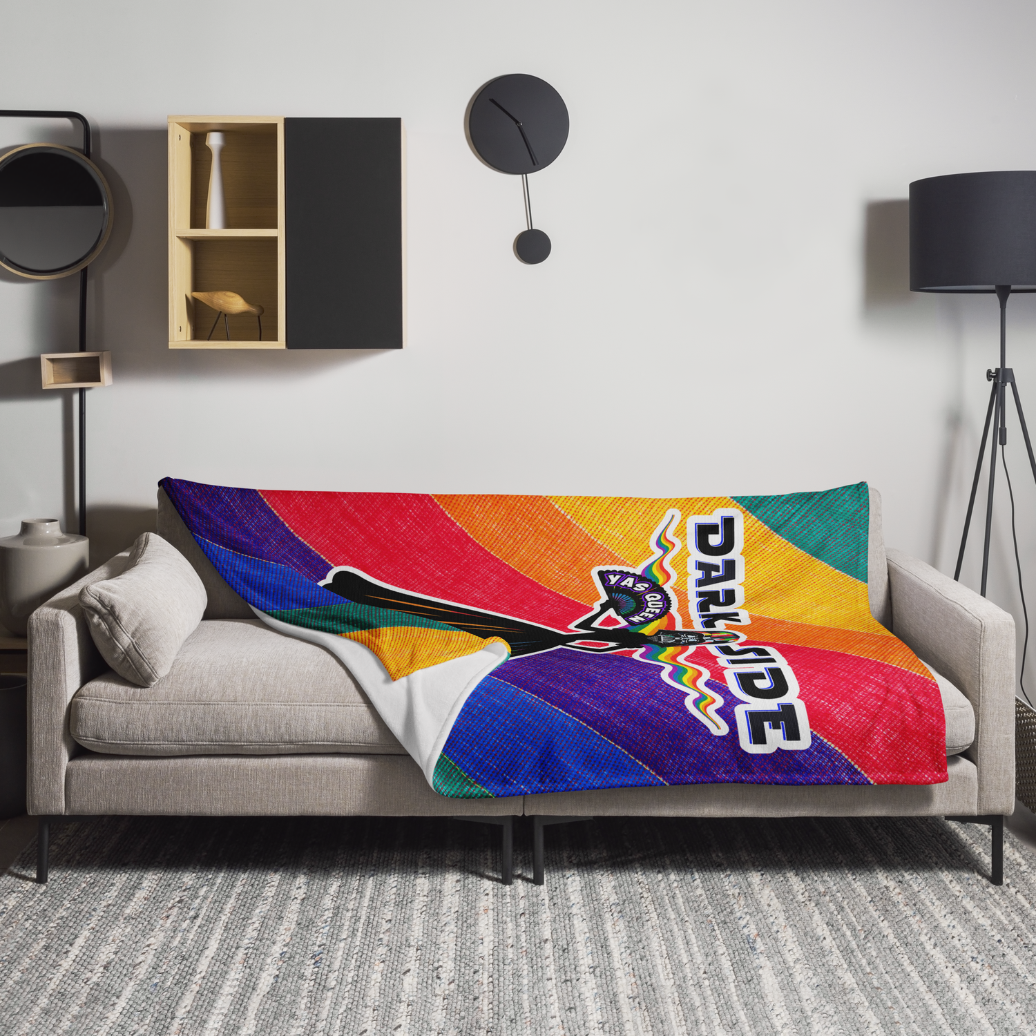 Throw Blanket - Darth Vader - Yas, Drag Queen! - Pride Collection (Rainbow)