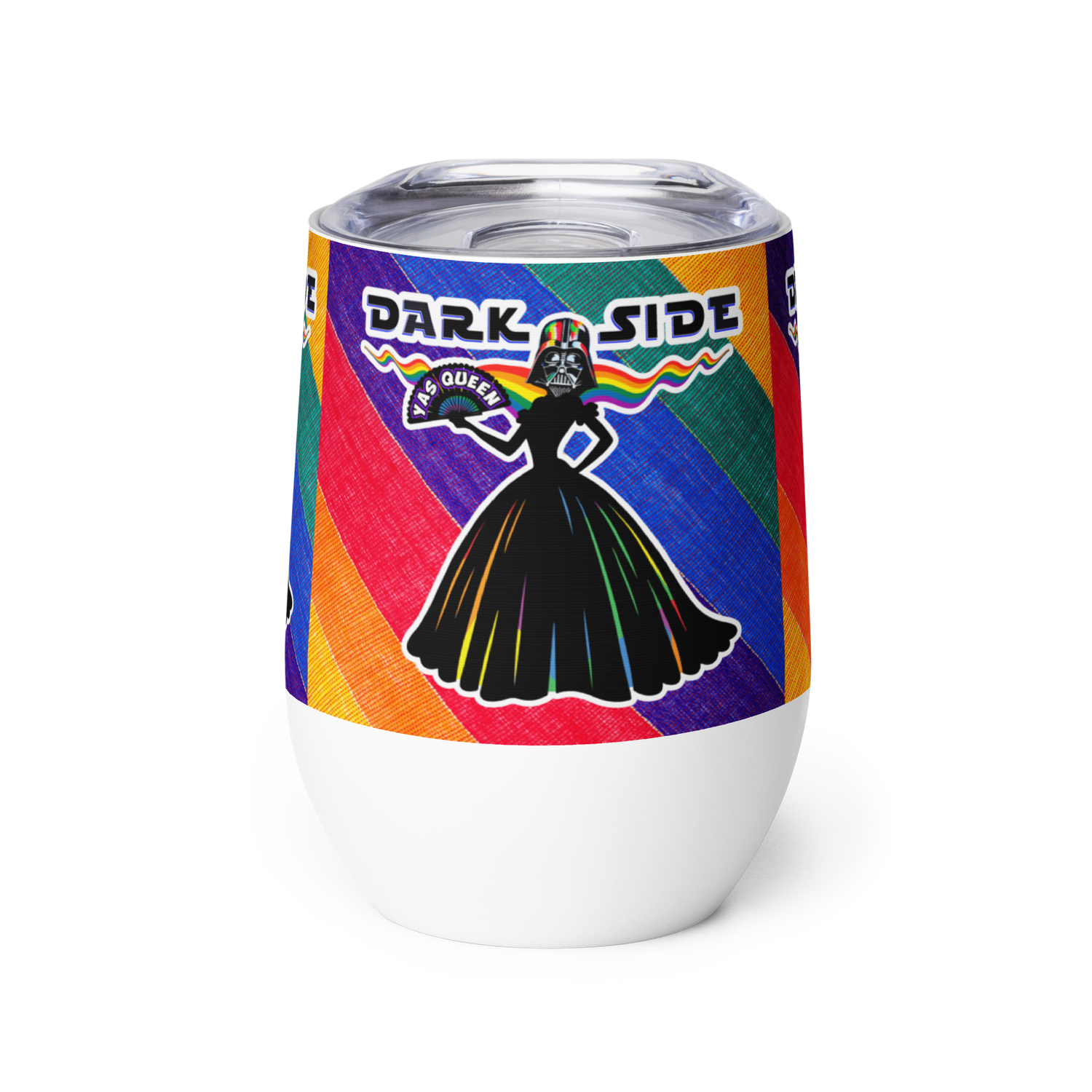 Wine tumbler - Darth Vader - Yas, Drag Queen! - Pride Collection (Rainbow)