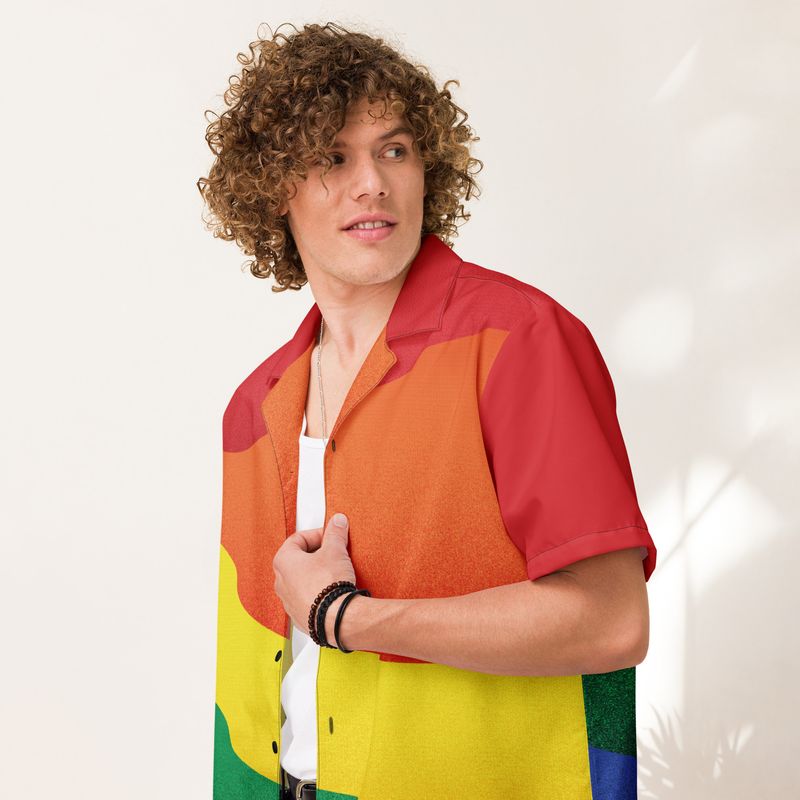 Unisex button shirt - Pride Over The Rainbow