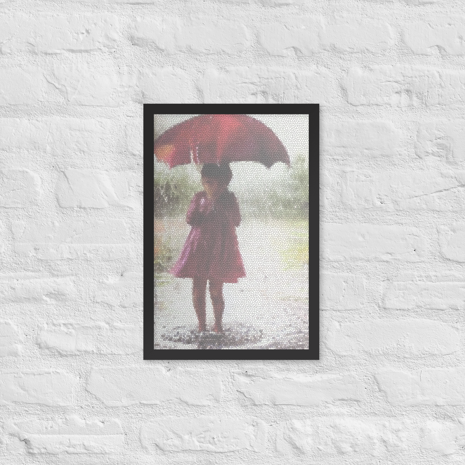 Framed Wall Art - Little Girl Broken Umbrella