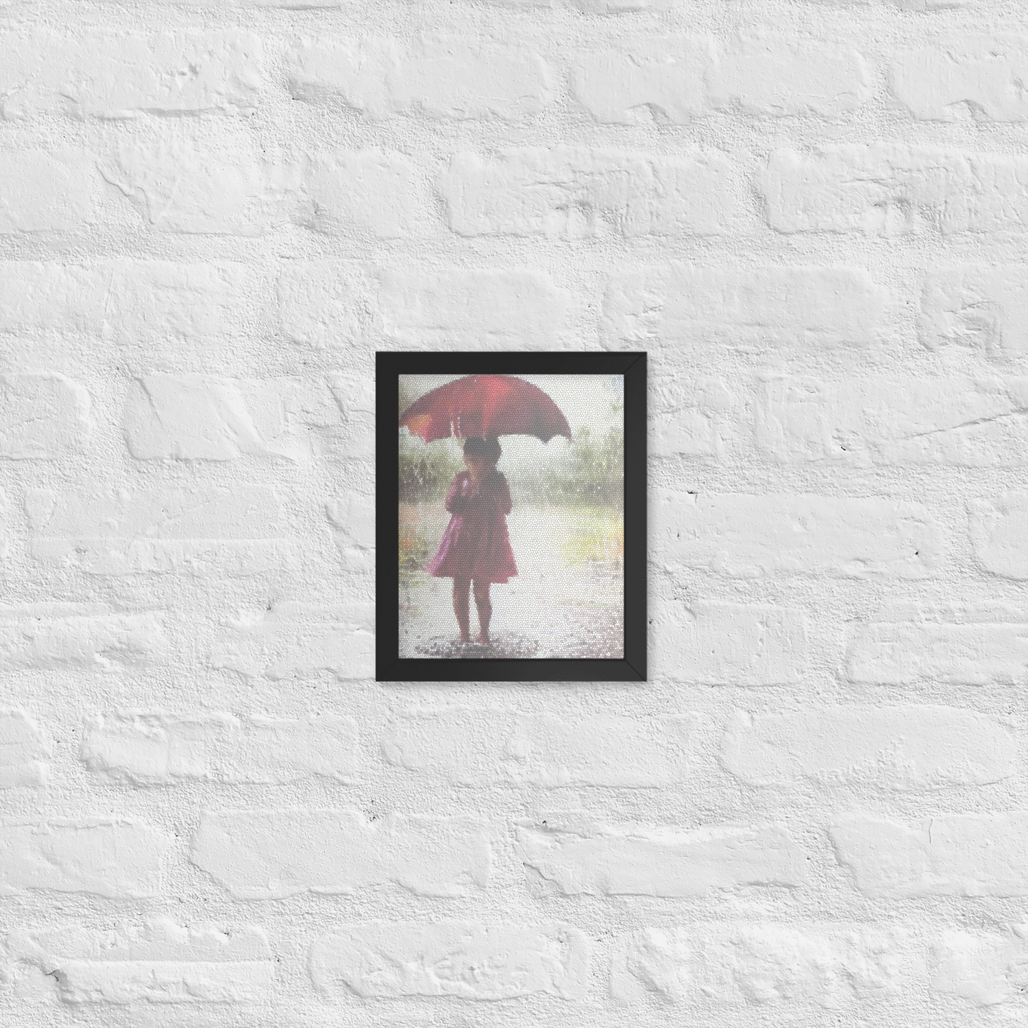 Framed Wall Art - Little Girl Broken Umbrella