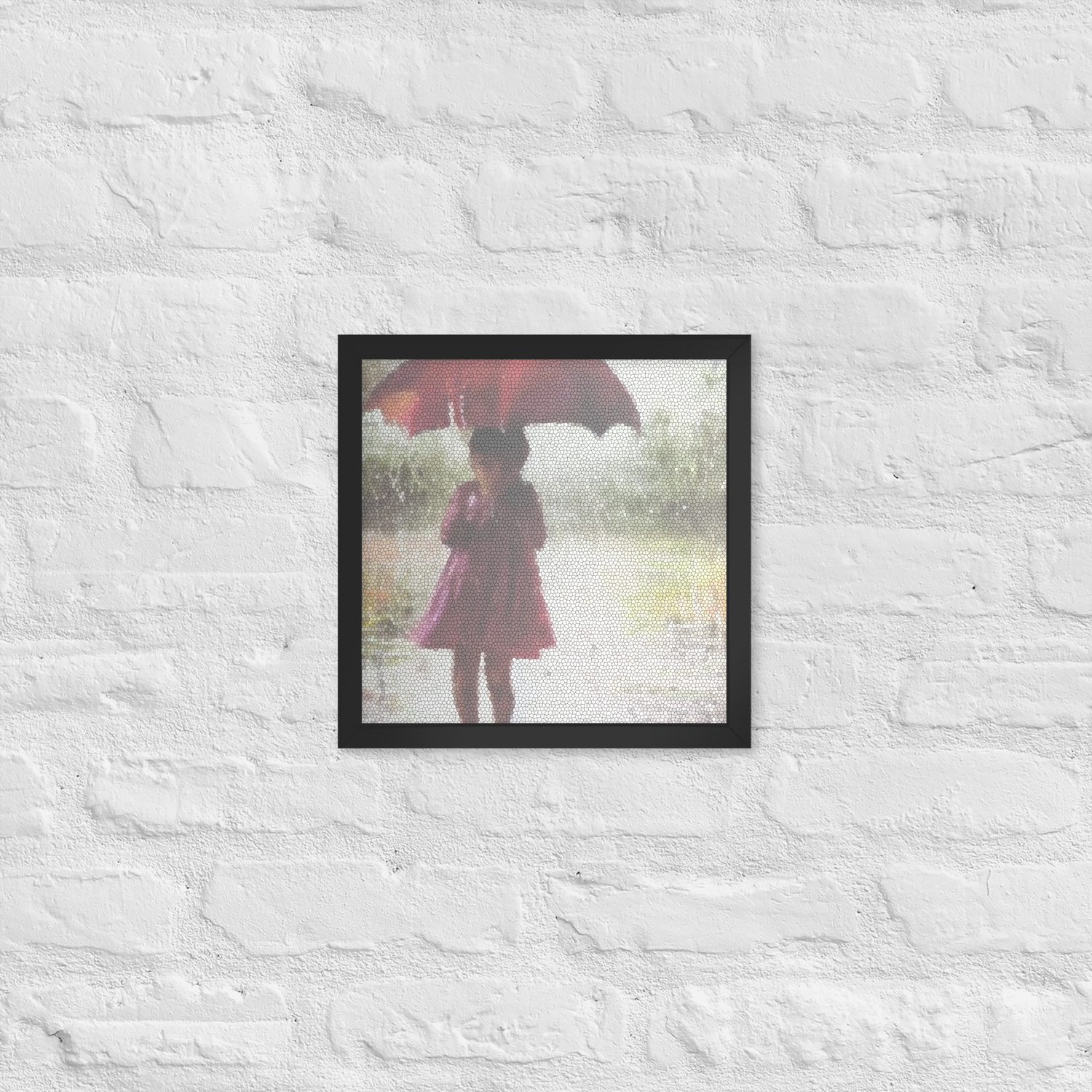 Framed Wall Art - Little Girl Broken Umbrella