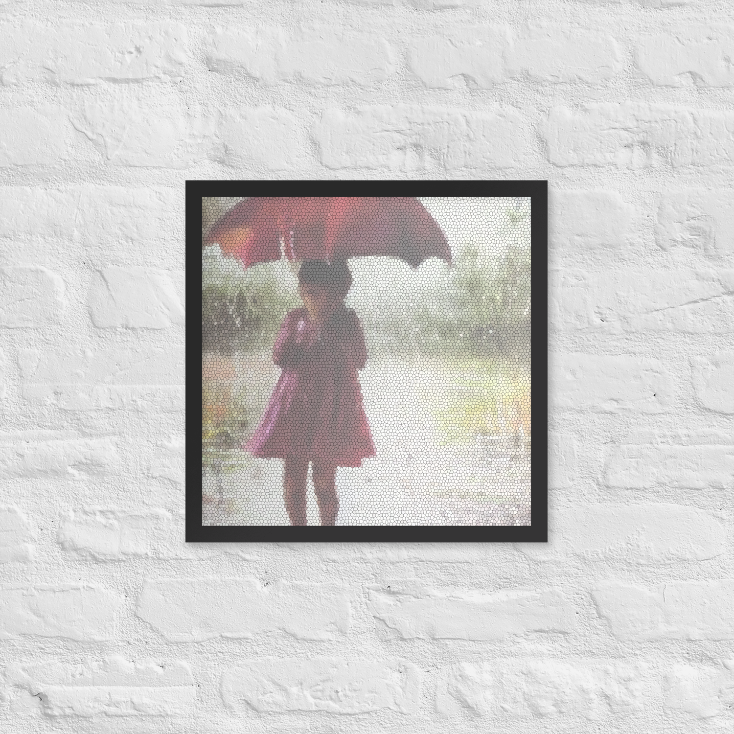 Framed Wall Art - Little Girl Broken Umbrella