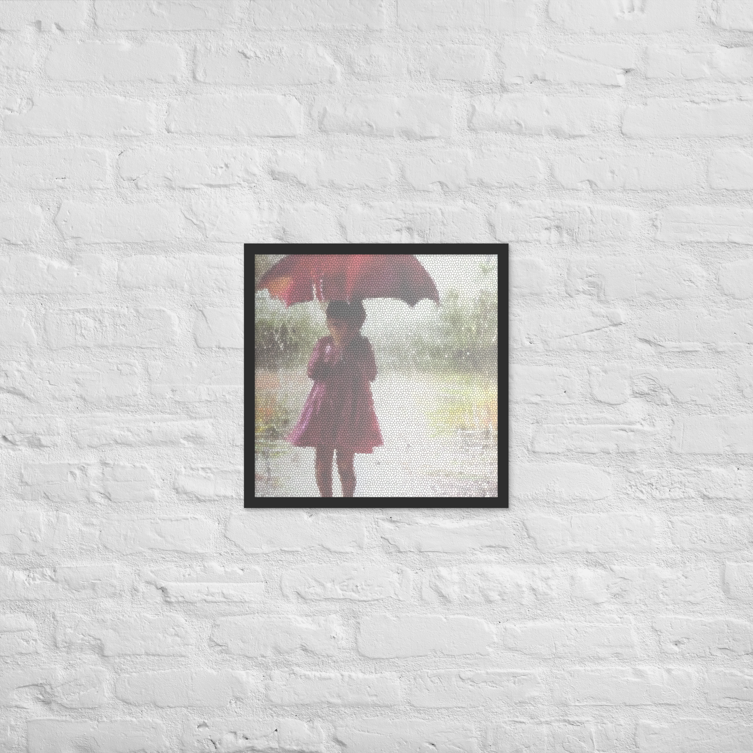 Framed Wall Art - Little Girl Broken Umbrella
