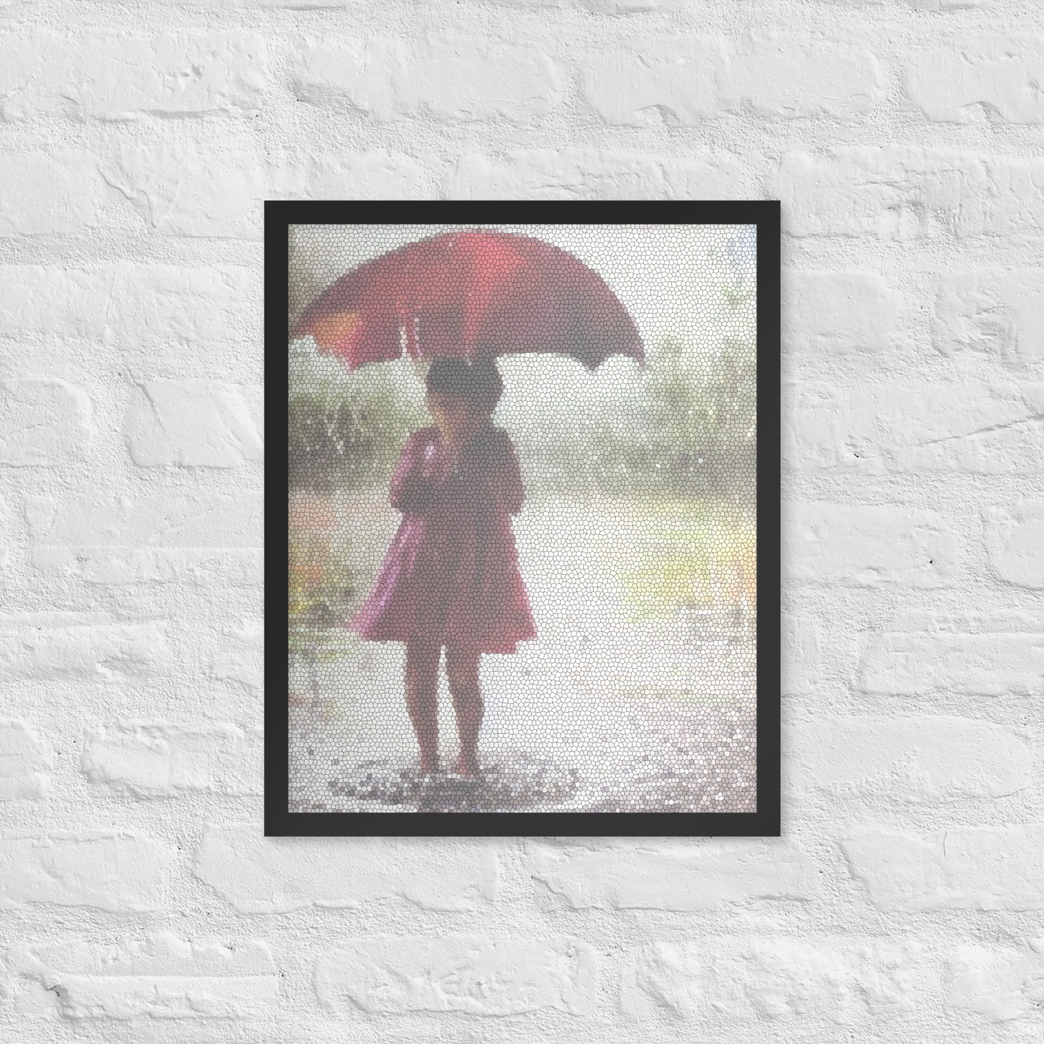Framed Wall Art - Little Girl Broken Umbrella