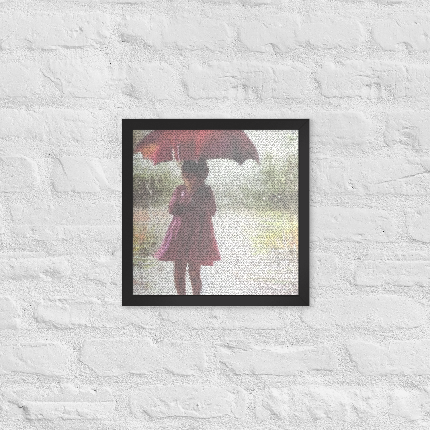 Framed Wall Art - Little Girl Broken Umbrella