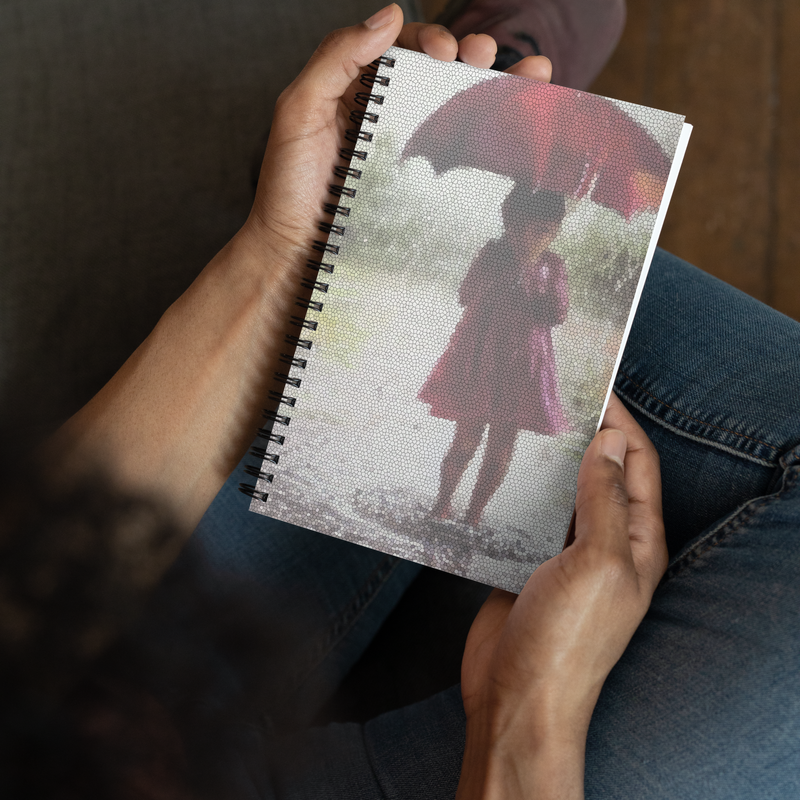 Spiral notebook - Little Girl Broken Umbrella