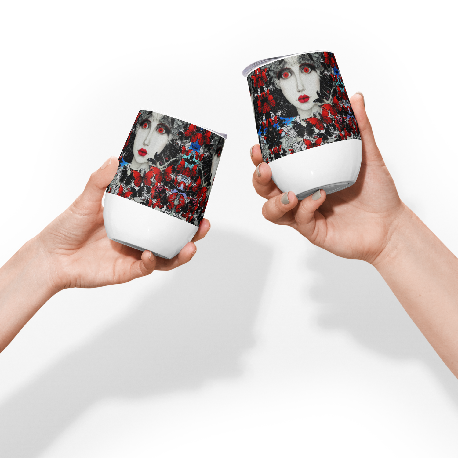 Wine tumbler - Butterfly Kisses