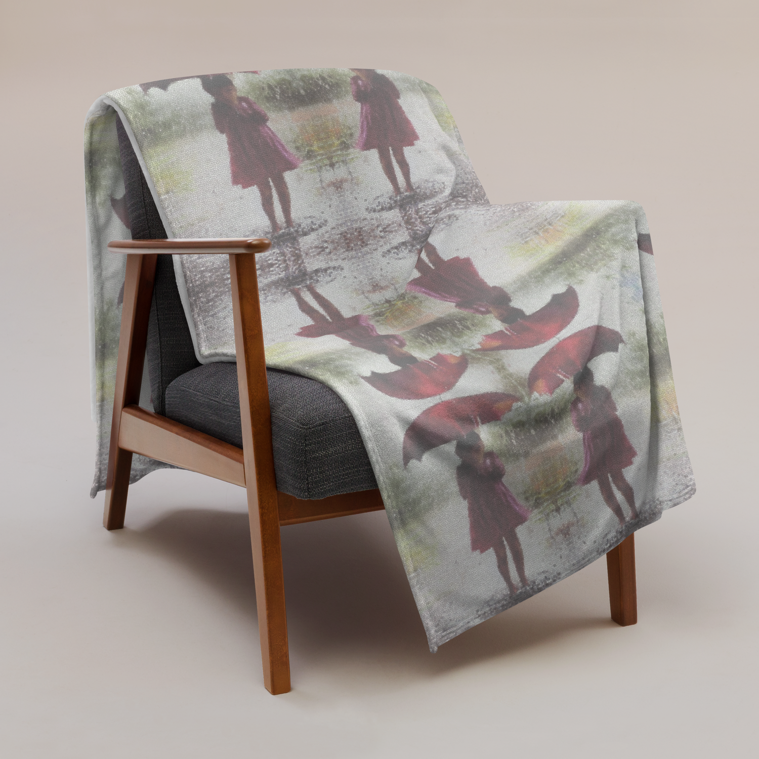 Throw Blanket - Little Girl: Broken Umbrella