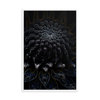 Framed Wall Art - Botanical Floral - Black Dahlia Drama