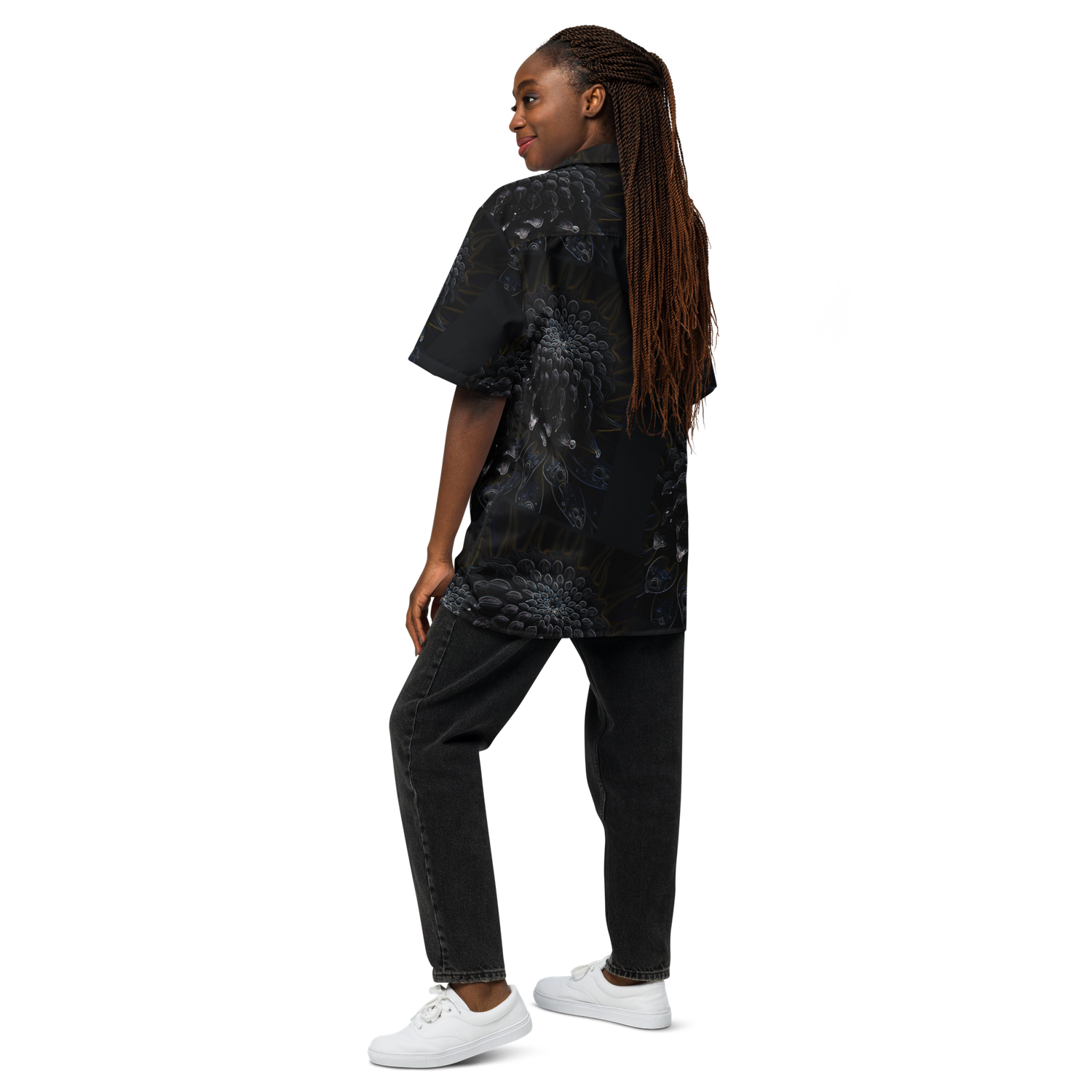 Unisex button shirt - Black Dahlia Drama