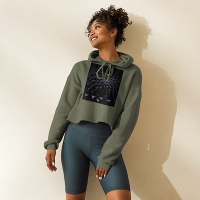 Crop Hoodie - Black Dahlia Drama