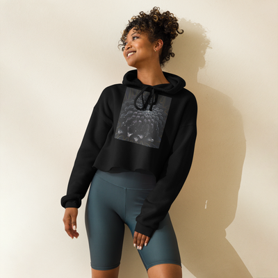 Crop Hoodie - Streetwear - Black Dahlia Drama