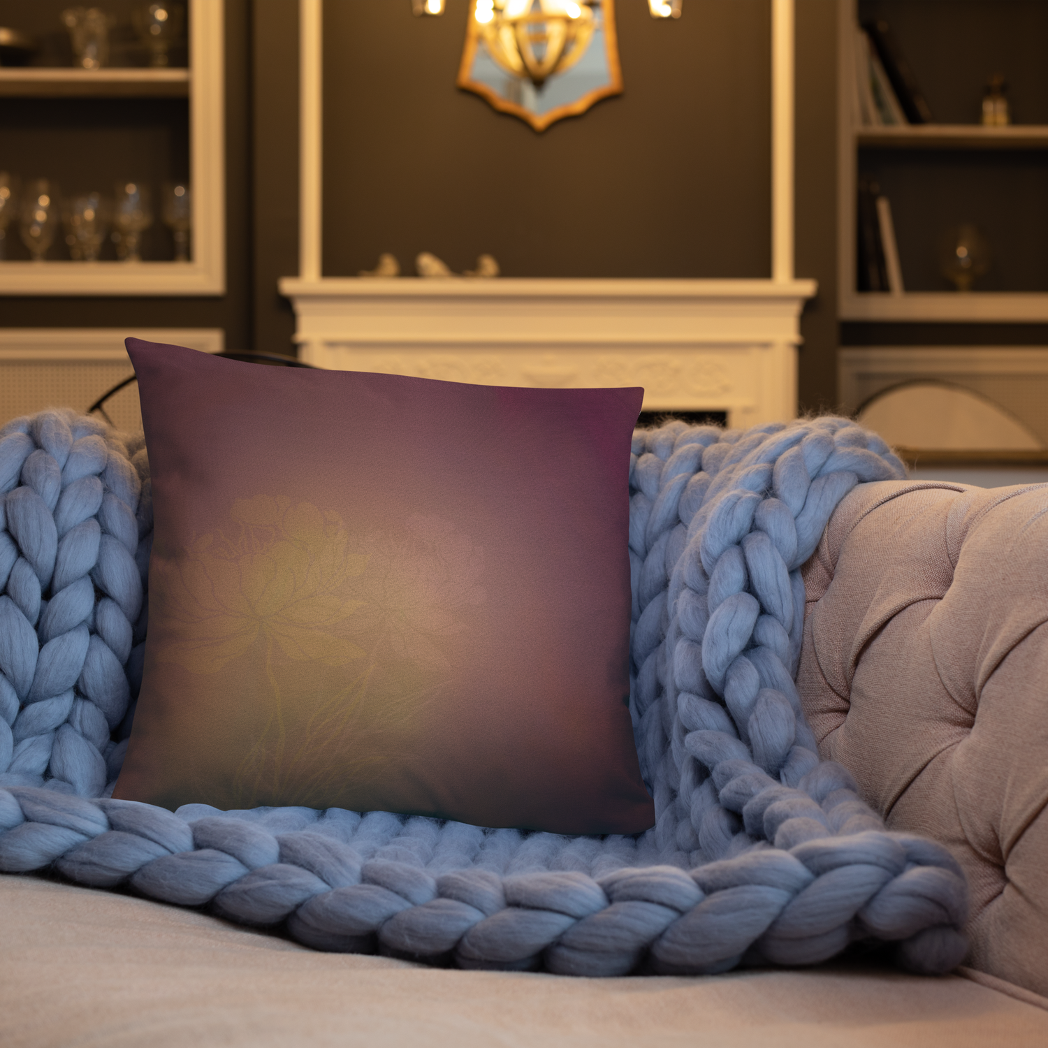 Throw Pillow (with filling) - Peachy Keen Peonies