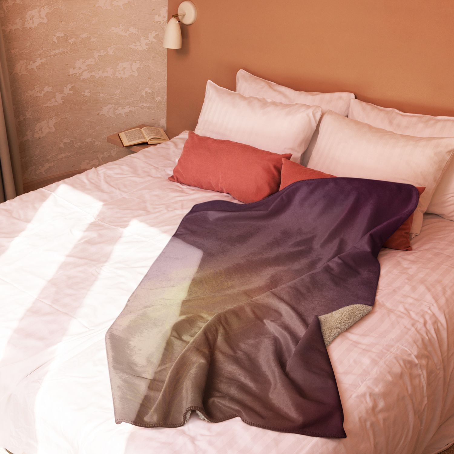 Sherpa Throw Blanket - Peachy Keen Peonies
