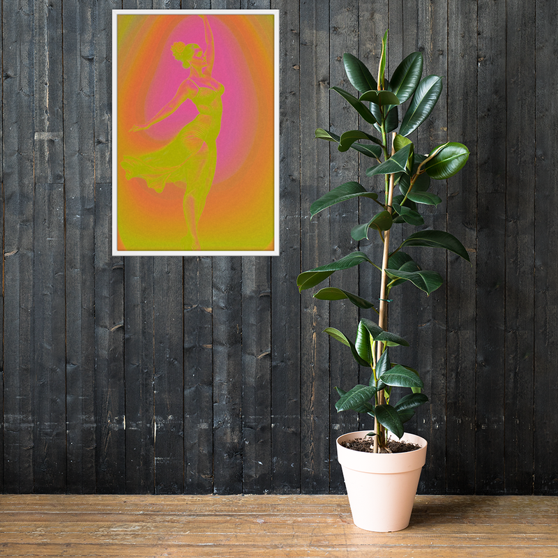 Framed Wall Art - Her Dance Neon