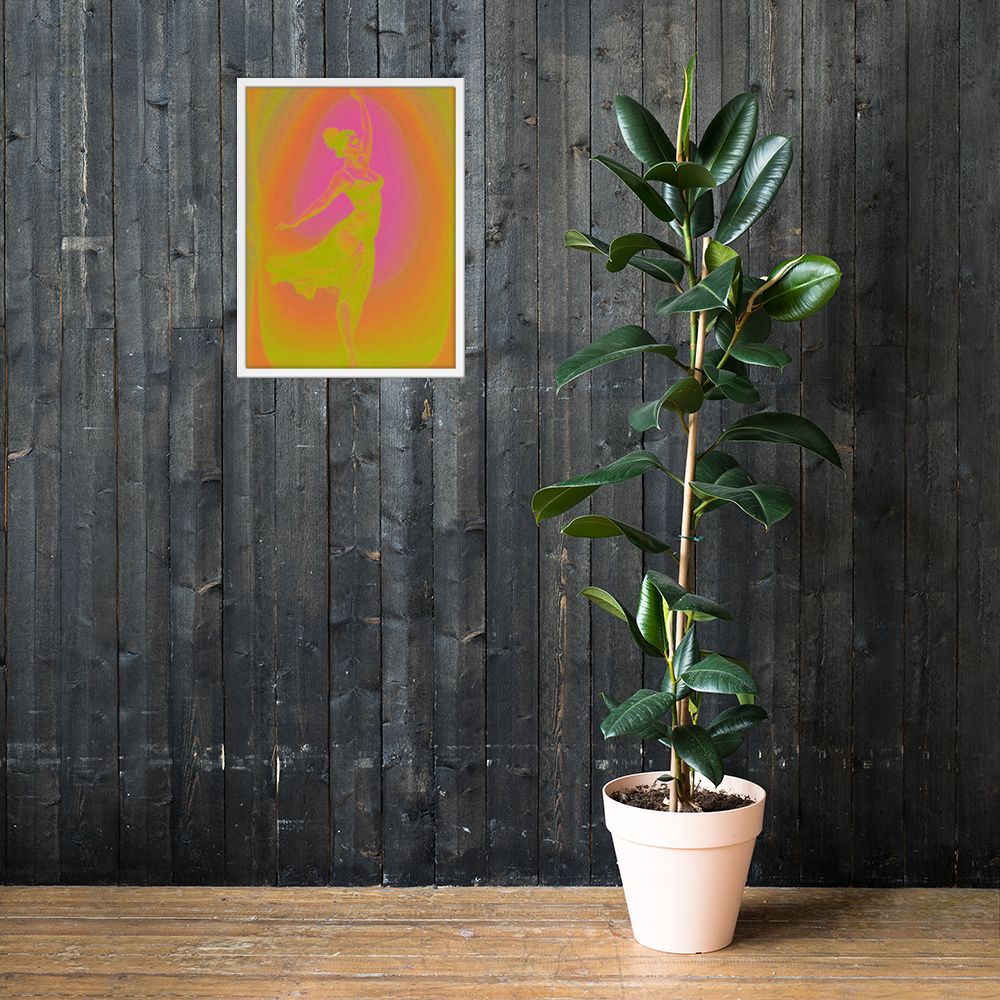 Framed Wall Art - Her Dance Neon