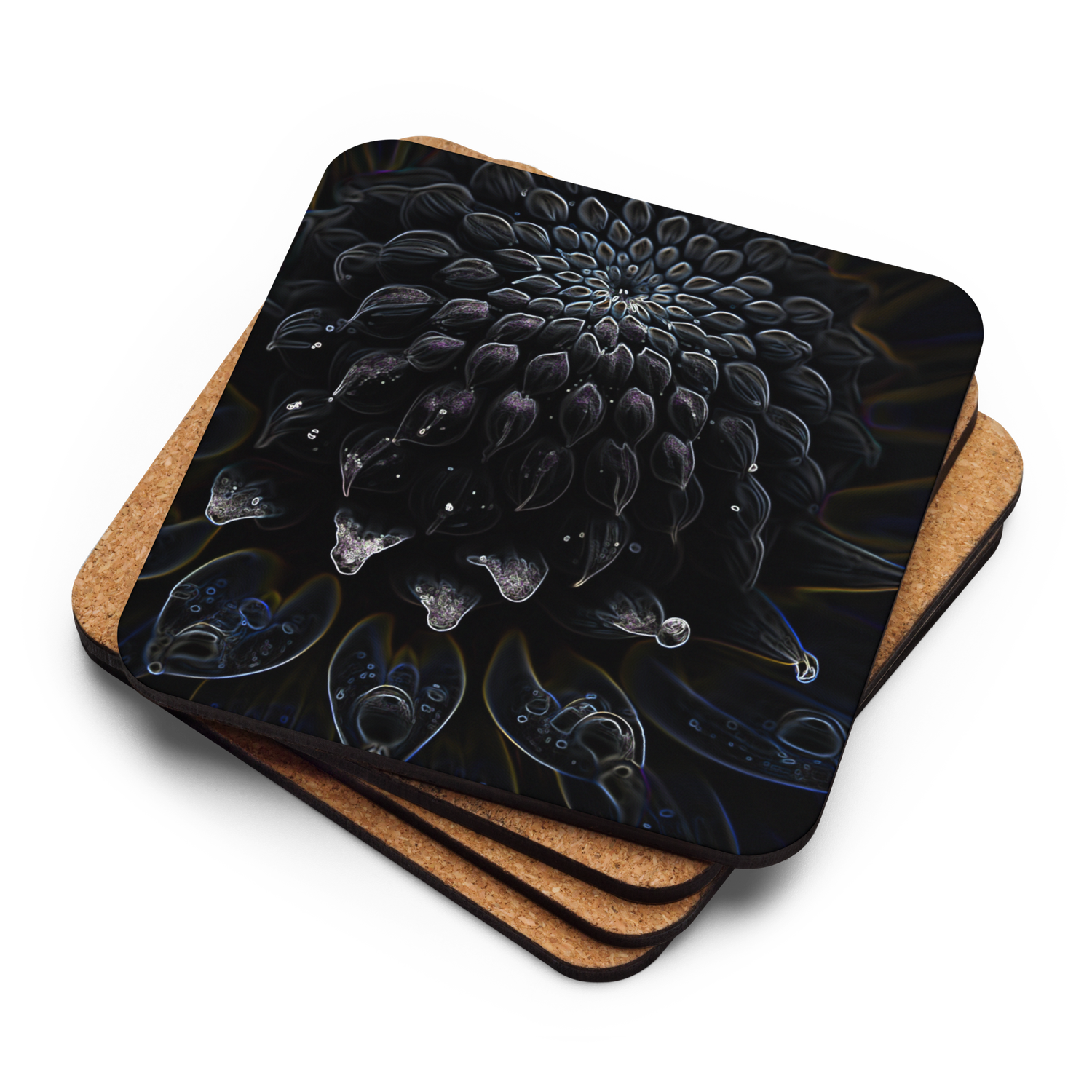 Cork-back coaster - Black Dahlia Drama