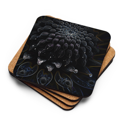 Cork-back coaster - Black Dahlia Drama