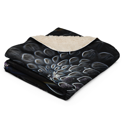 Sherpa Throw Blanket - Black Dahlia Drama