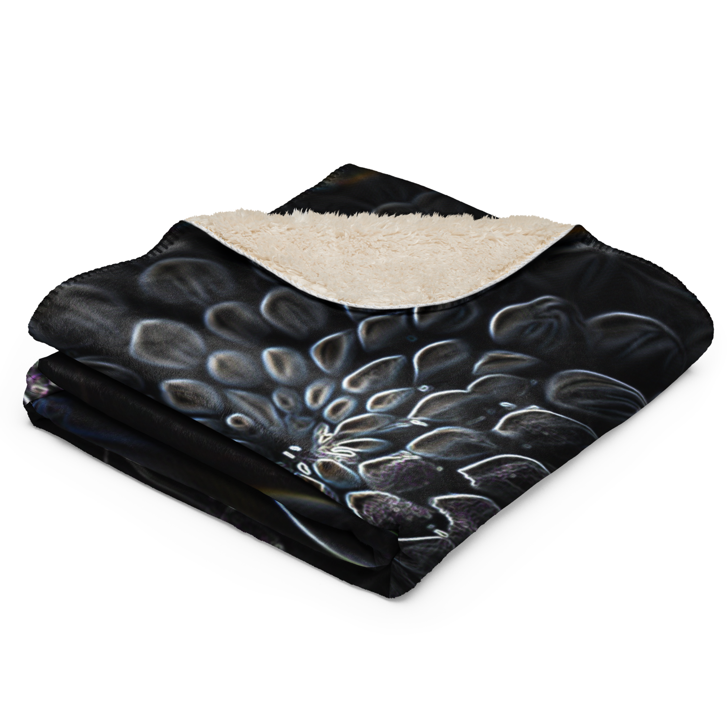 Sherpa Throw Blanket - Black Dahlia Drama