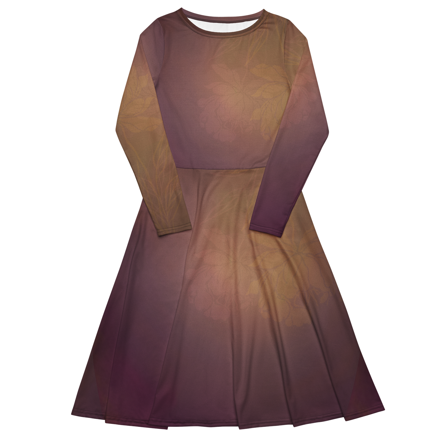 Dress Long sleeve midi - Peachy Keen Peonies