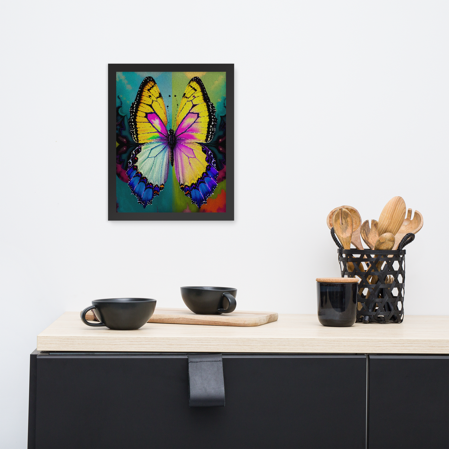 Framed Wall Art - Butterfly Hanging