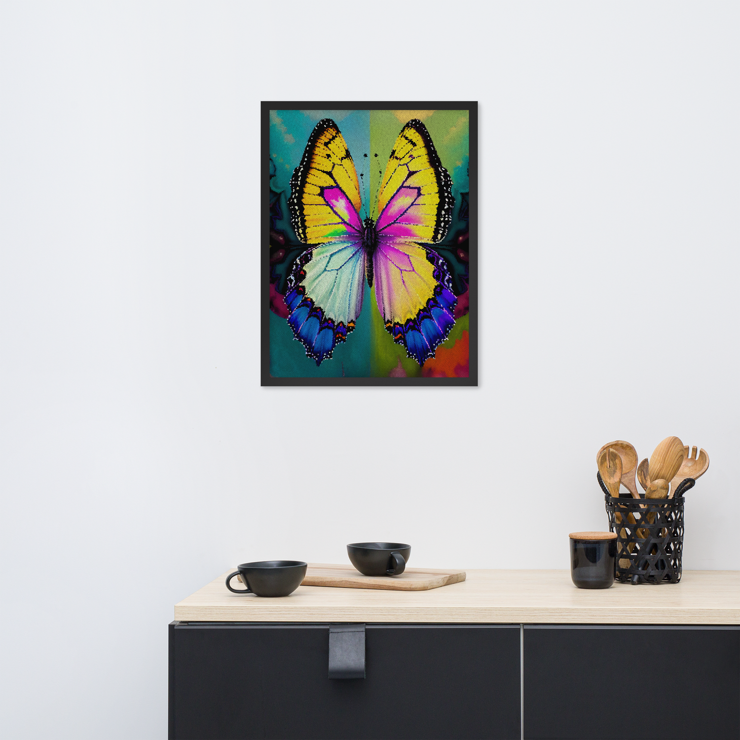 Framed Wall Art - Butterfly Hanging