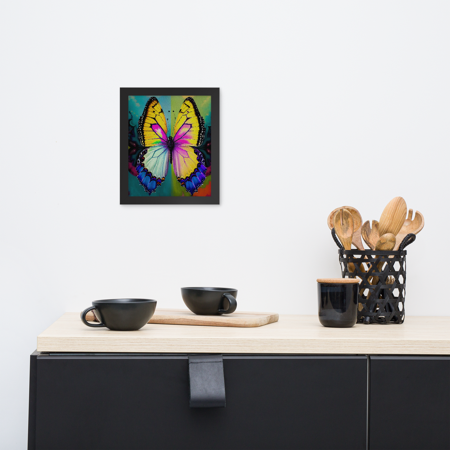 Framed Wall Art - Butterfly Hanging