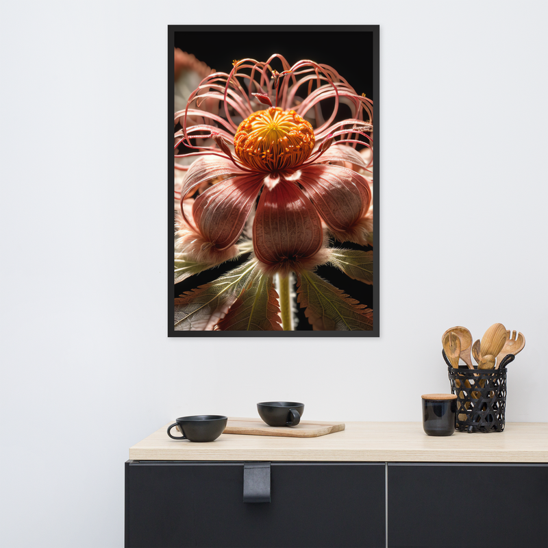 Framed Wall Art - Prairie Smoke Flower
