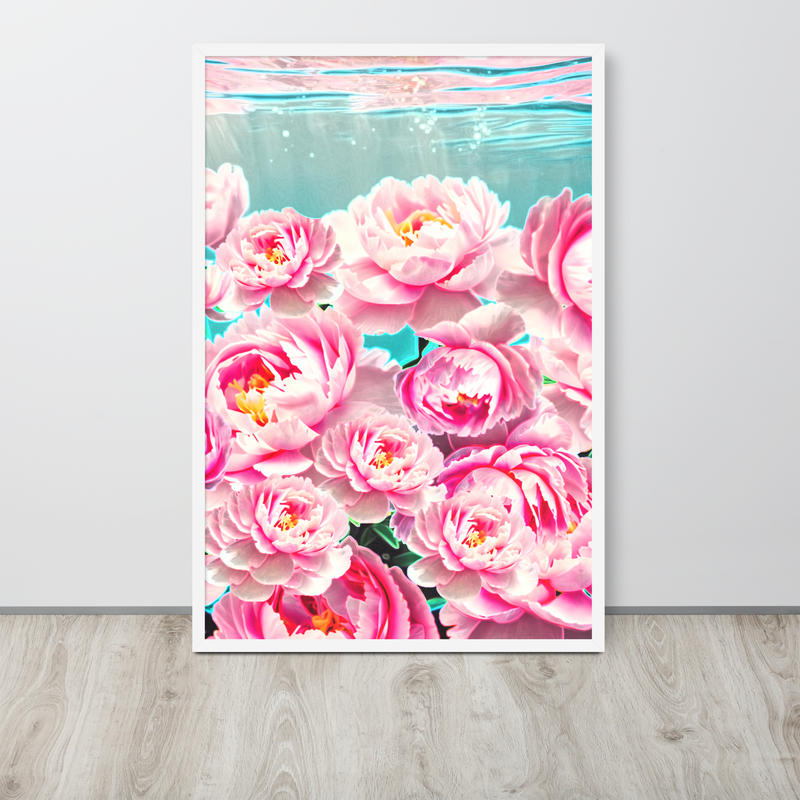 Framed Wall Art - Peonies Drowning