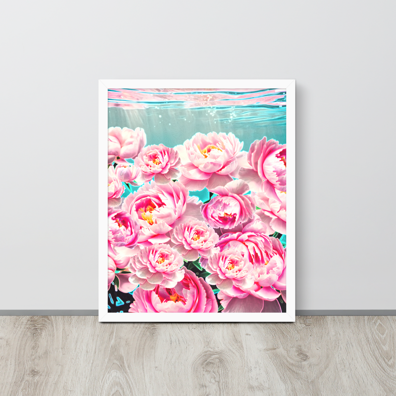 Framed Wall Art - Peonies Drowning