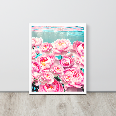 Framed Wall Art - Peonies Drowning