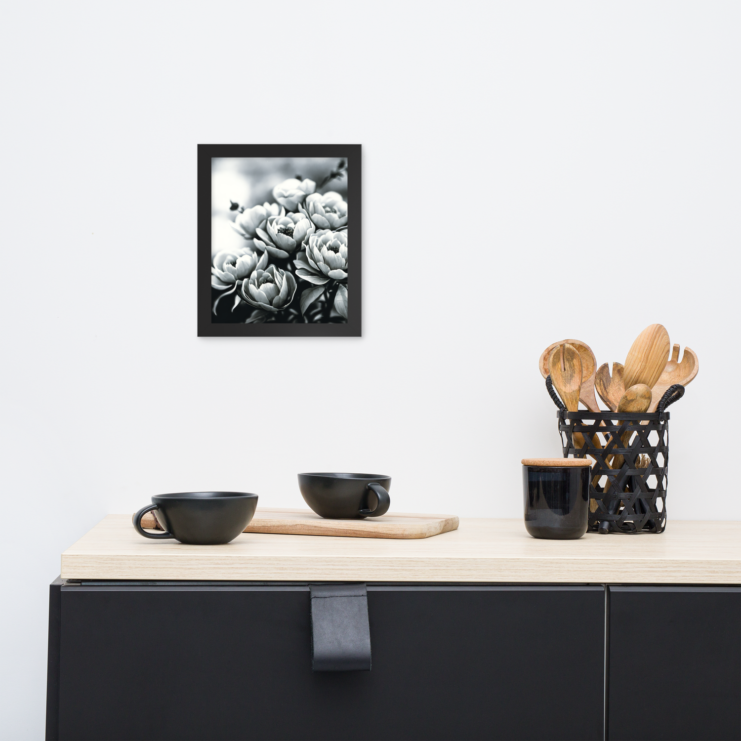 Framed Wall Art - Penciled Peonies