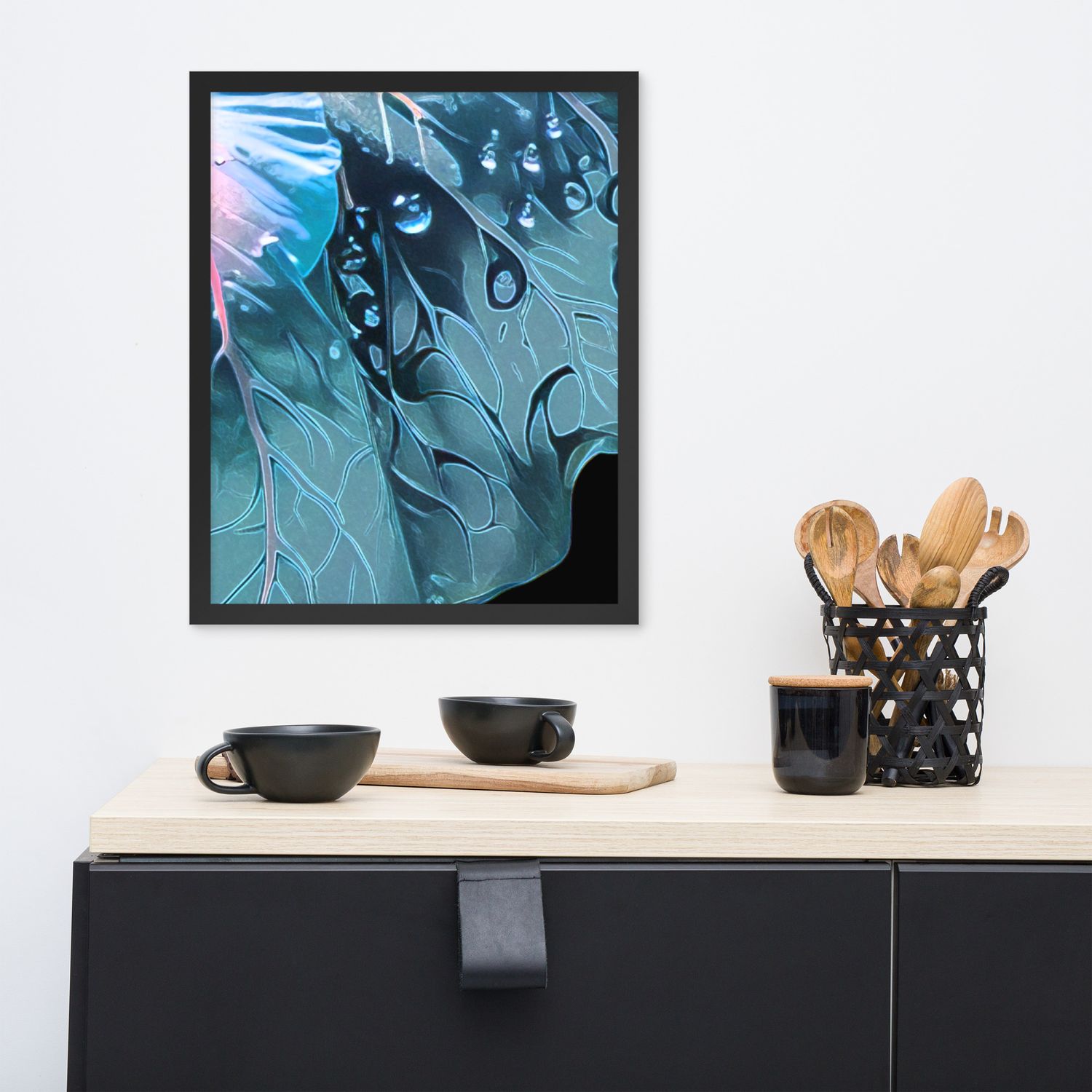 Framed Wall Art - Neon Hibiscus