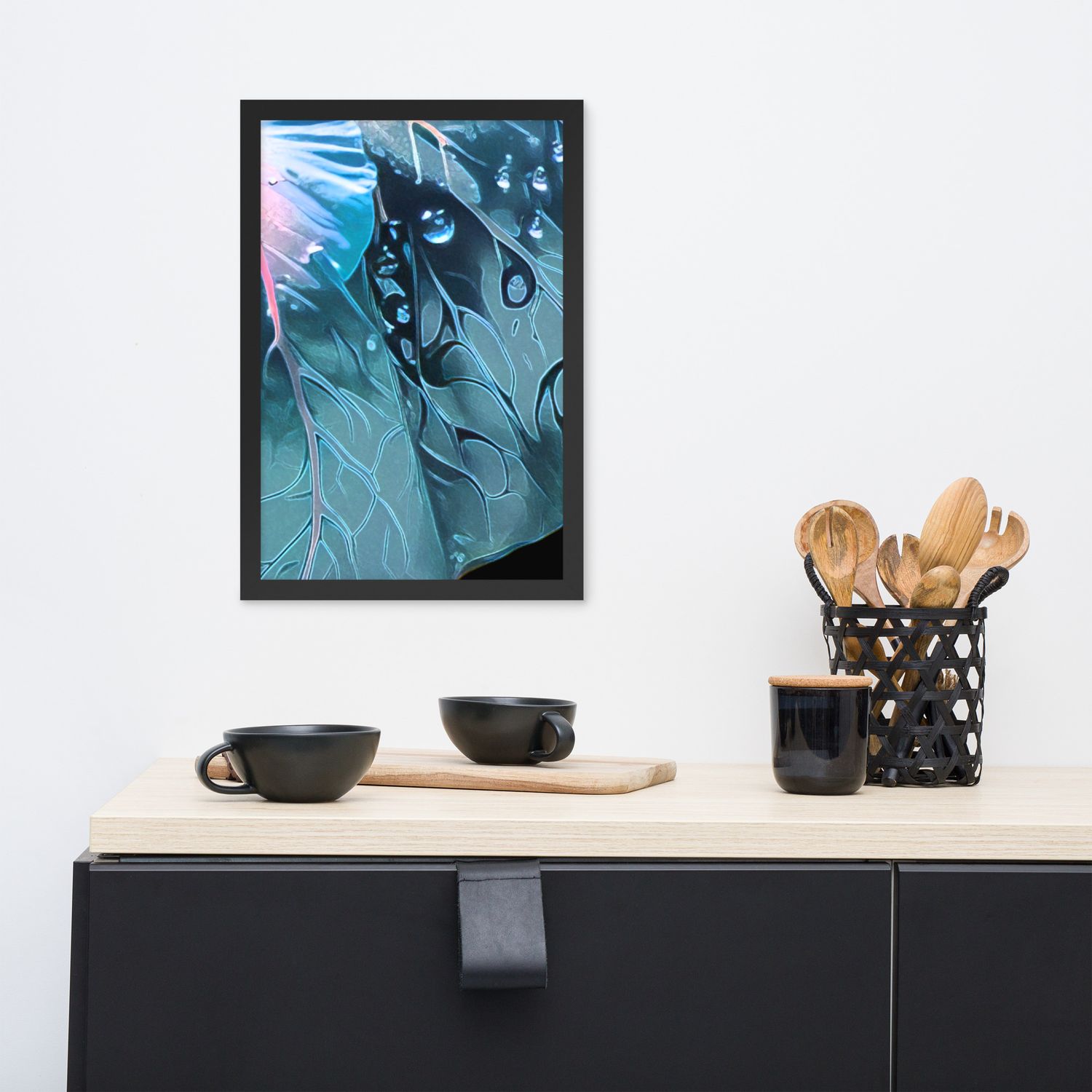 Framed Wall Art - Neon Hibiscus