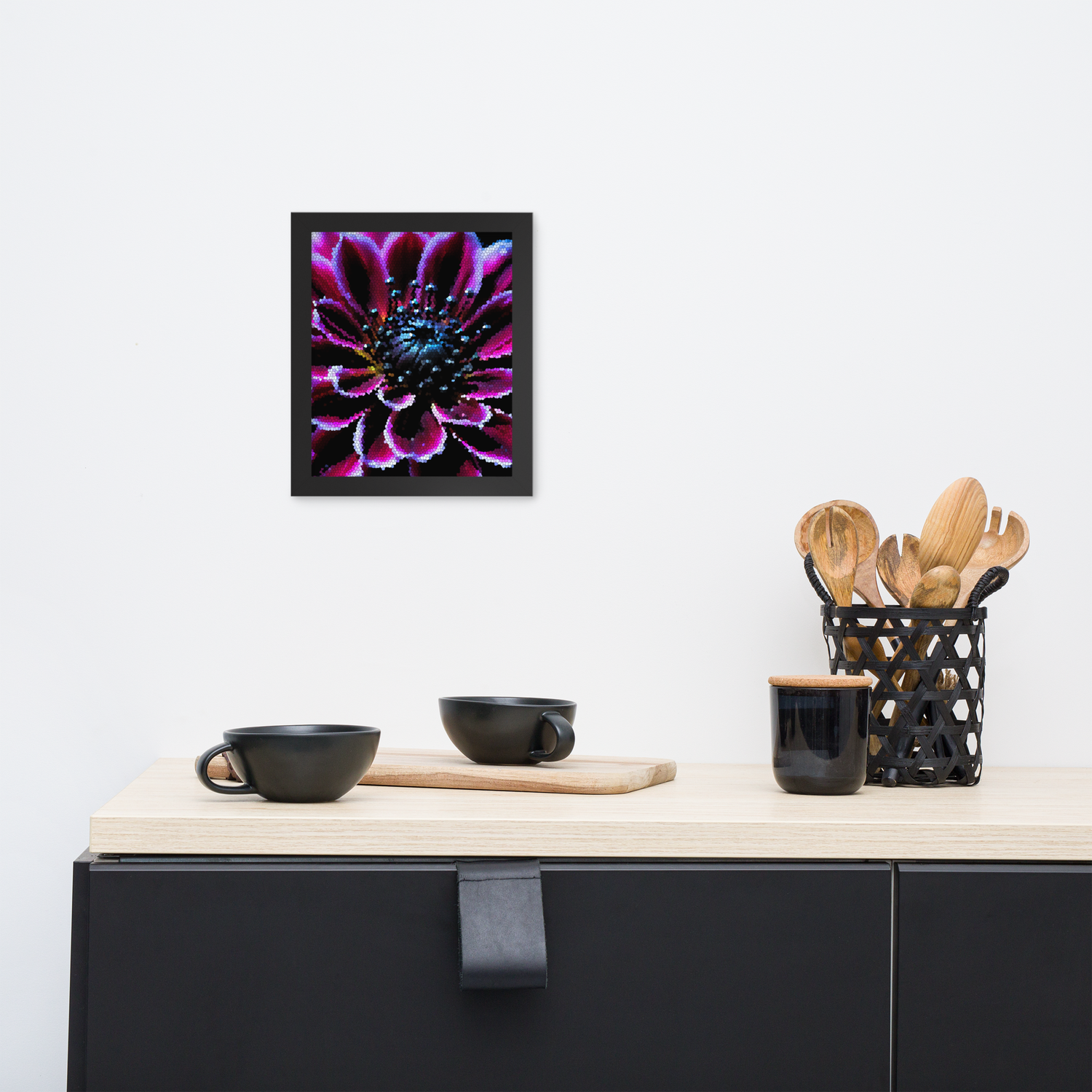 Framed Wall Art - Botanical Floral - Candied Dahlia