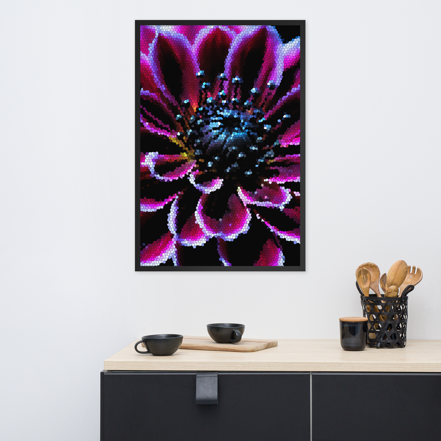 Framed Wall Art - Botanical Floral - Candied Dahlia