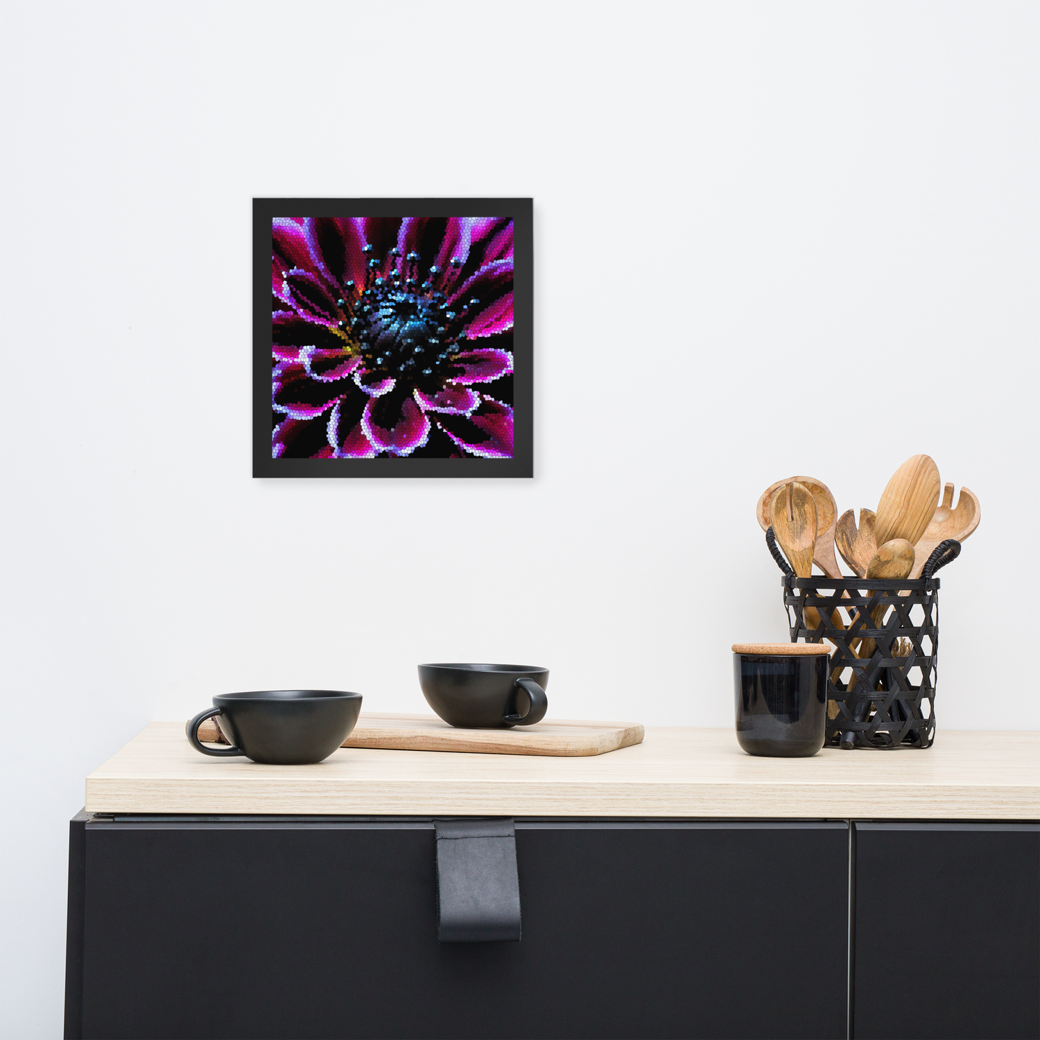 Framed Wall Art - Botanical Floral - Candied Dahlia
