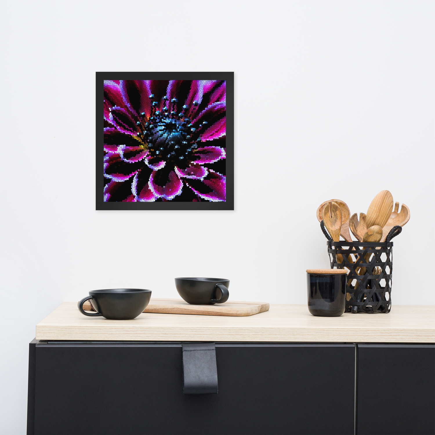 Framed Wall Art - Botanical Floral - Candied Dahlia